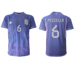 Argentina German Pezzella #6 Replica Away Stadium Shirt World Cup 2022 Short Sleeve